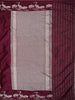 Burgundy Birds Woven Design Semi Banarasi Saree with Self Border