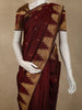 Burgundy Butta Woven Design Pure Kanchipuram Silk Saree with Temple Zari Border