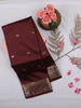 Burgundy Butta Woven Design Soft Silk Saree