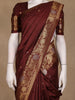 Burgundy Buttas Design Semi Tussar Saree