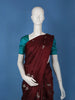 Burgundy Butterfly Motif Woven Pure Kanchipuram Silk Saree