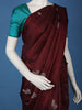 Burgundy Butterfly Motif Woven Pure Kanchipuram Silk Saree