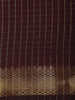Burgundy Checked Zari Woven Design Art Silk Saree with Zari Border