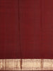 Burgundy Floral Butta Woven Kanchipuram Silk Saree With Zari Border