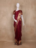 Burgundy Floral Butta Woven Kanchipuram Silk Saree With Zari Border