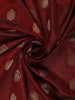 Burgundy Floral Butta Woven Kanchipuram Silk Saree With Zari Border