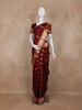 Burgundy Floral Butta Woven Kanchipuram Silk Saree With Zari Border