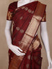 Burgundy Floral Butta Woven Kanchipuram Silk Saree With Zari Border