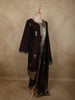 Burgundy Floral Butta Zari Woven Design Satin Straight Cut Salwar Suit with Dupatta
