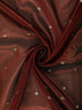 Burgundy Floral Butta Zari Woven Design Tissue Saree with Designer Lace Border