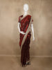 Burgundy Floral Butta Zari Woven Design Tissue Saree with Designer Lace Border