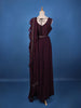 Burgundy Floral Designed Ruffle Drape Georgette Ready To Wear Saree - Diadem