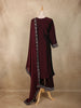 Burgundy Floral Embroidered Design Silk Blend Straight Cut Salwar Suit