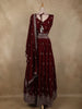 Burgundy Floral Embroidered Design Georgette Lehenga with Dupatta