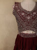 Burgundy Floral Embroidered Design Georgette Lehenga with Dupatta