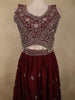 Burgundy Floral Embroidered Design Georgette Lehenga with Dupatta