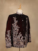 Burgundy Floral Embroidered Velvet Men's Suit