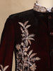 Burgundy Floral Embroidered Velvet Men's Suit
