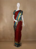 Burgundy Floral Motif Woven Pure Kanchipuram Silk Saree With Zari Border