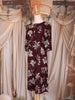 Burgundy Floral Printed Cotton Kurti