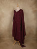 Burgundy Floral Thread Embroidered Design Cotton Salwar Suit with Dupatta