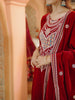 Burgundy Floral Thread Embroidery Velvet Salwar Suit