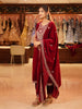 Burgundy Floral Thread Embroidery Velvet Salwar Suit