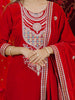 Burgundy Floral Thread Embroidery Velvet Salwar Suit