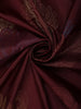 Burgundy Floral Woven Design Pure Kanchipuram Silk Saree