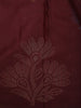 Burgundy Floral Woven Design Pure Kanchipuram Silk Saree