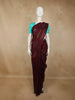 Burgundy Floral Woven Design Pure Kanchipuram Silk Saree