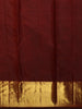 Burgundy Flower Zari Woven Design Pure Kanchipuram Silk Saree with Zari Border