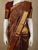 Burgundy Flower Zari Woven Design Pure Kanchipuram Silk Saree with Zari Border