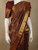 Burgundy Flower Zari Woven Design Pure Kanchipuram Silk Saree with Zari Border