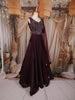 Burgundy Heavy Sequins & Thread Embroidered Design Satin Bridesmaids Gown