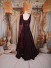Burgundy Heavy Sequins & Thread Embroidered Design Satin Bridesmaids Gown
