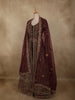Burgundy Heavy Sequins and Mirror Embroidered Design Net Mastani Lehenga With Long Jacket