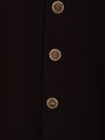 Burgundy Lion Head Motif Design Viscose Men's Suit - Diadem