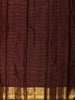 Burgundy Mini Checked Zari Woven Design Pure Kanchipuram Silk Saree with Floral Zari Border
