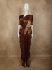 Burgundy Mini Checked Zari Woven Design Pure Kanchipuram Silk Saree with Floral Zari Border