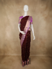 Burgundy Paisley Butta Woven Design Pure Kanchipuram Silk Saree with Contrast Zari Border