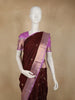 Burgundy Paisley Butta Woven Design Pure Kanchipuram Silk Saree with Contrast Zari Border