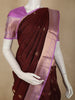 Burgundy Paisley Butta Woven Design Pure Kanchipuram Silk Saree with Contrast Zari Border