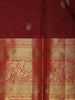 Burgundy Peacock Woven Pure Kanchipuram Silk Saree With Zari Border
