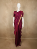 Burgundy Rain Drop Zari Woven Design Pure Kanchipuram Silk Saree with Zari Border