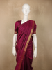 Burgundy Rain Drop Zari Woven Design Pure Kanchipuram Silk Saree with Zari Border