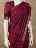 Burgundy Rain Drop Zari Woven Design Pure Kanchipuram Silk Saree with Zari Border