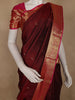 Burgundy Small Butta Woven Pure Kanchipuram Silk Saree