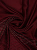 Burgundy Stone Embellished Satin Saree With Scalloped Border