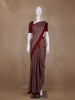 Burgundy Ajrak Print Mul Mul Cotton Saree - Diadem